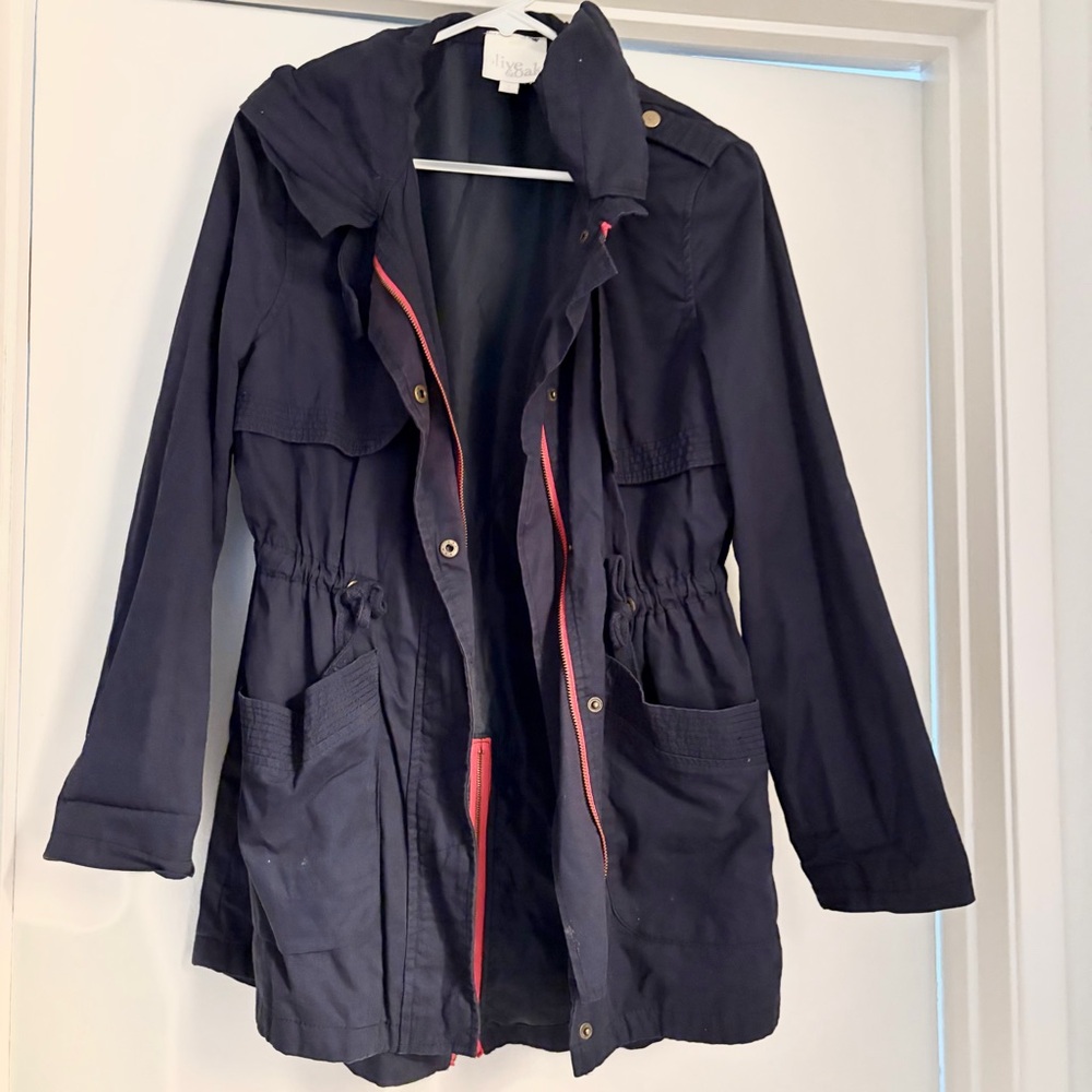 OLIVE & OAK Navy Trench/Utility Style Jacket